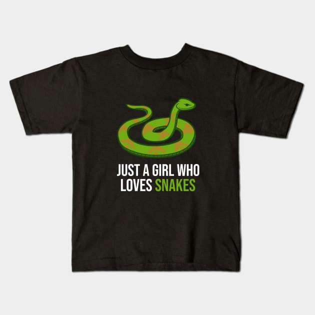 Just a girl who loves snakes Kids T-Shirt by cypryanus